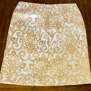 Ivory and Gold Brocade Skirt